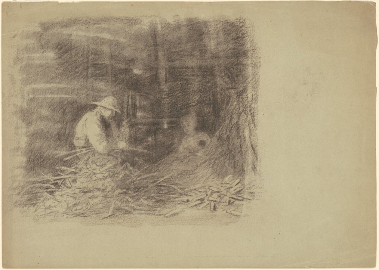 Agricultores debulhando milho [reto] de Jr. Enoch Wood Perry