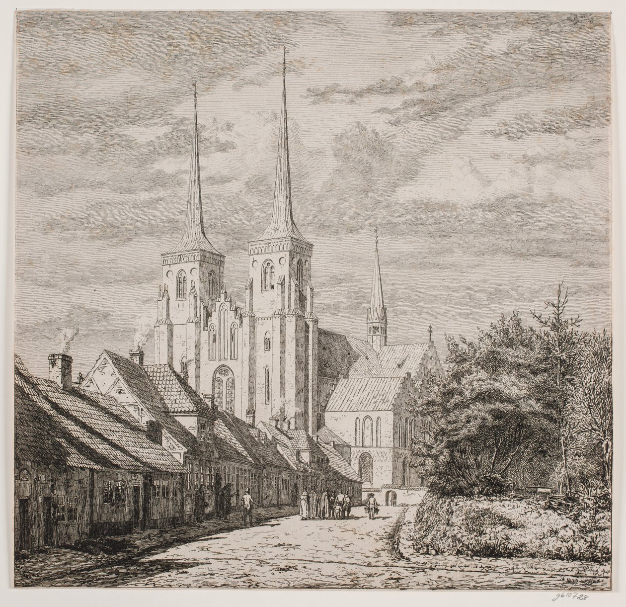 Catedral de Roskilde, vista do sudoeste de Jørgen Roed