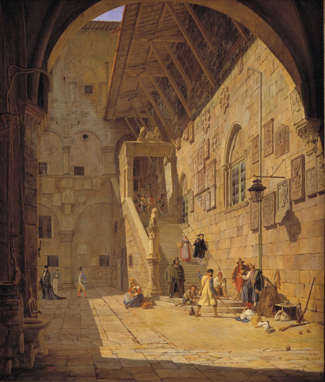 O Pátio do Palazzo del Bargello. Florença de Jørgen Roed