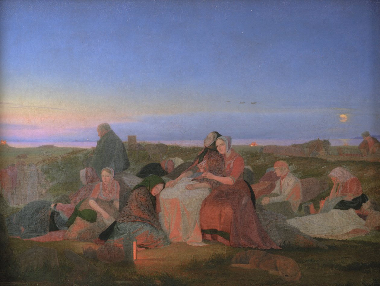 Véspera de verão. Pessoas doentes dormindo no túmulo de Santa Helena em Tisvilde de Jørgen V. Sonne