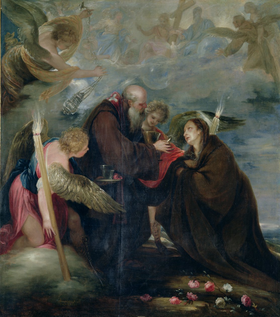 A Comunhão de Santa Rosa de Viterbo (A Virgem) de Juan Antonio Escalante