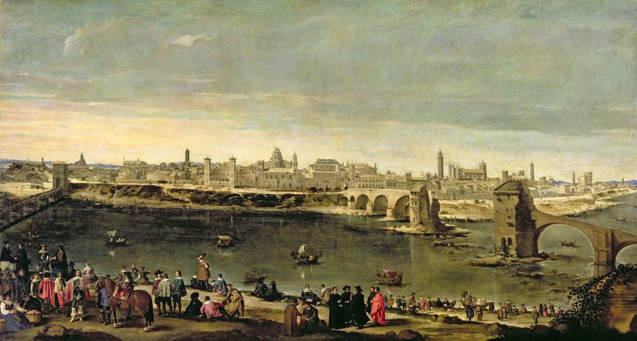 Vista da cidade de Saragoça de Juan Bautista Martinez Del Mazo