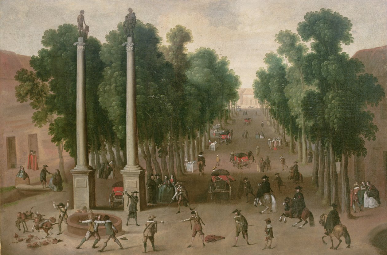 Praça do Mercado em Sevilha, c.1650 de Juan Bautista Martinez Del Mazo