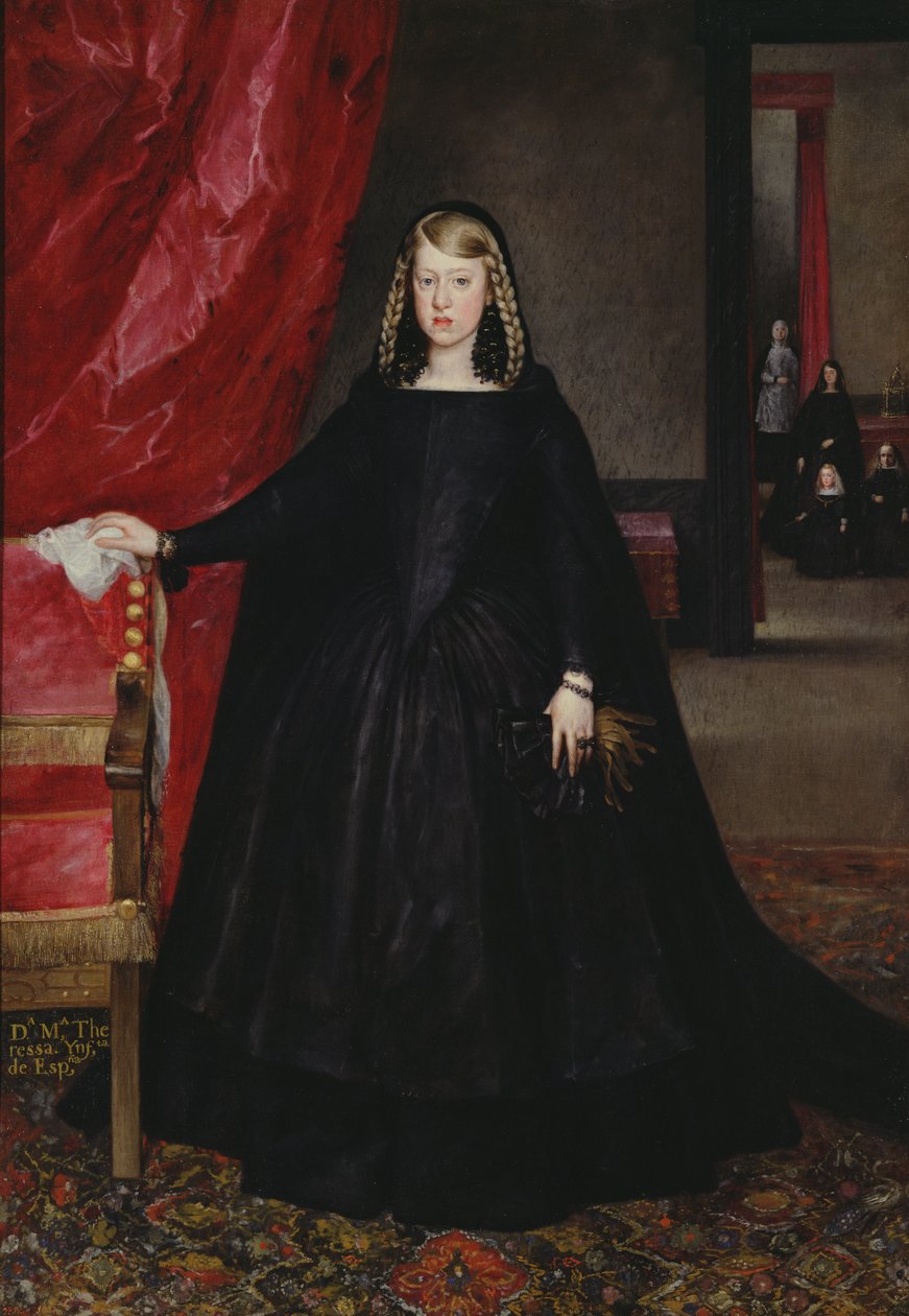A Imperatriz Dona Margarita da Áustria em vestido de luto (1480-1530) 1666 de Juan Bautista Martinez Del Mazo