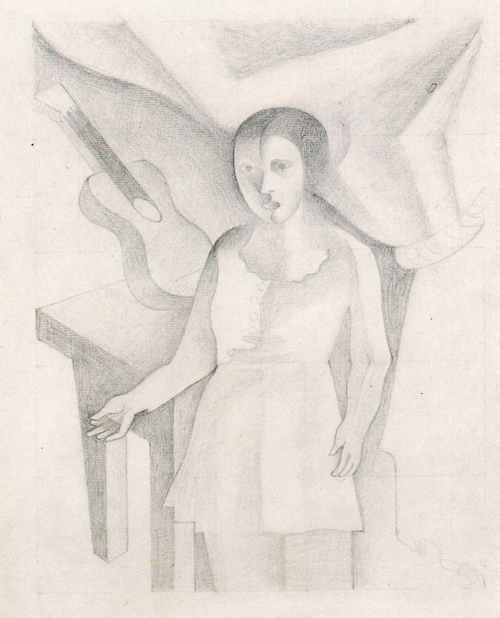 Menina jovem, e, guitaren de Juan Gris