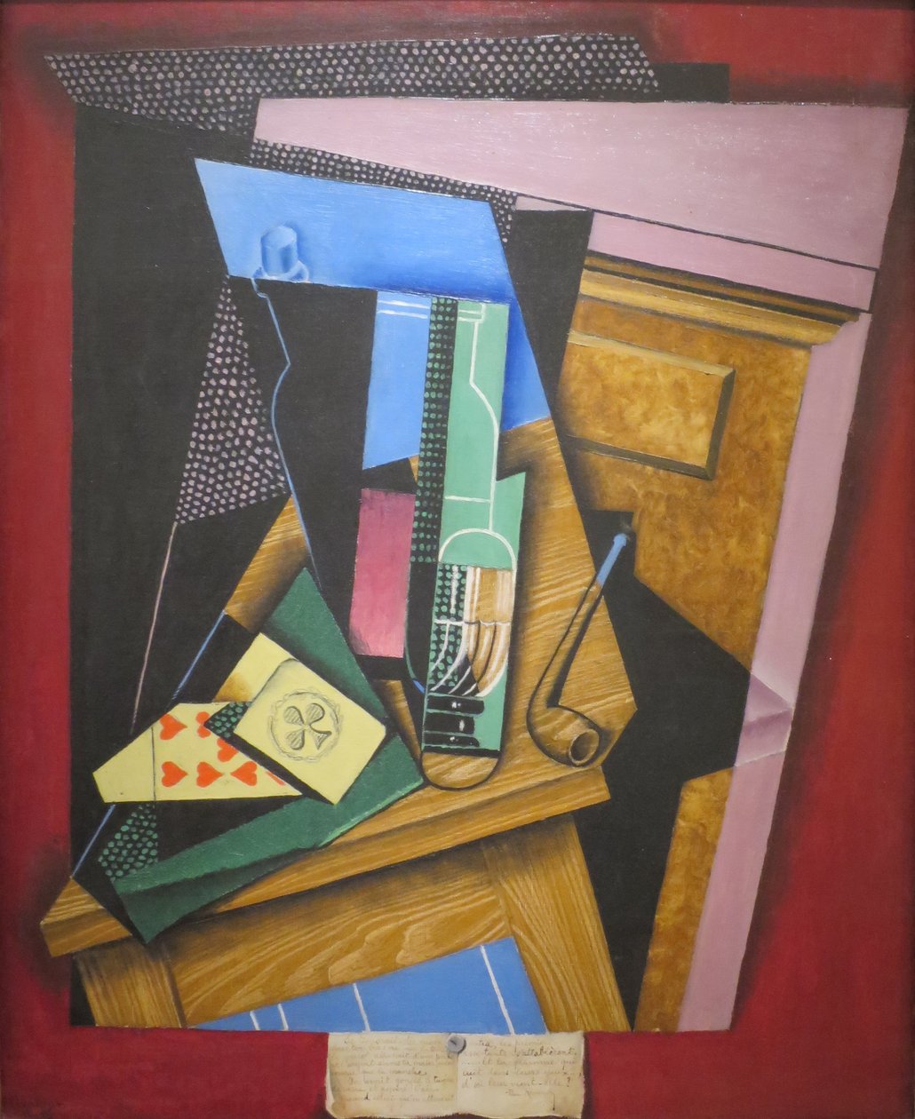 Ainda vida com um poema de Juan Gris