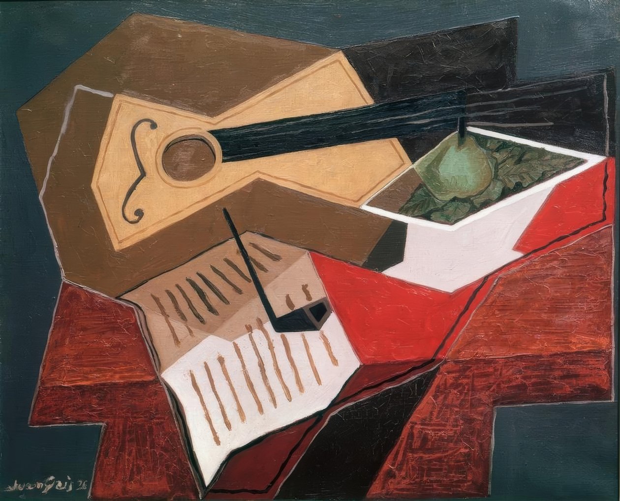 Guitarra e fruteira de Juan Gris