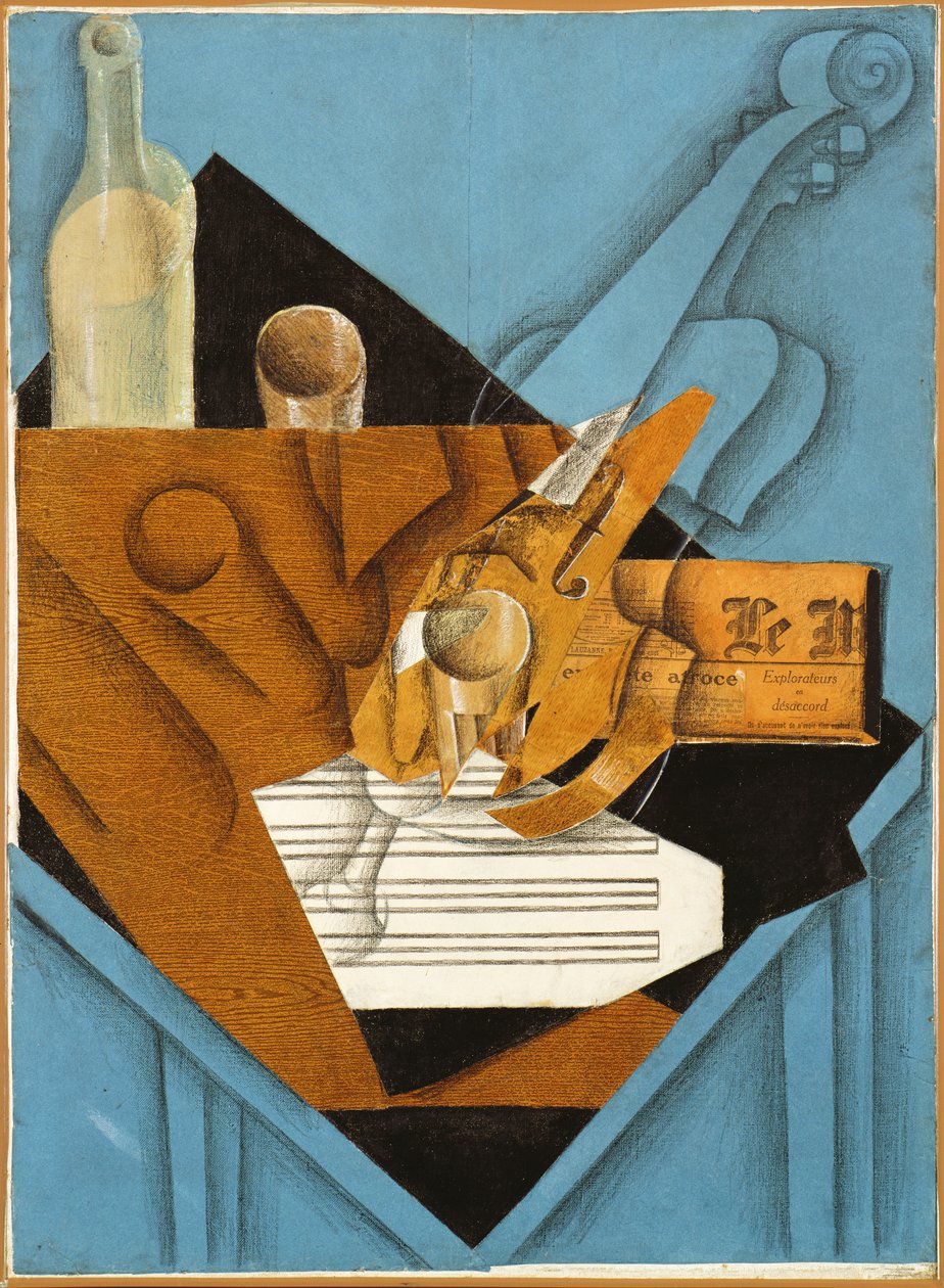 A mesa de músicos, 1914 (colagem) de Juan Gris