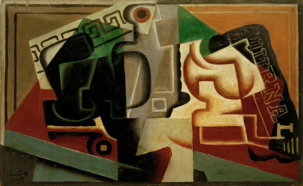 Copo e jarra de vidro de Juan Gris