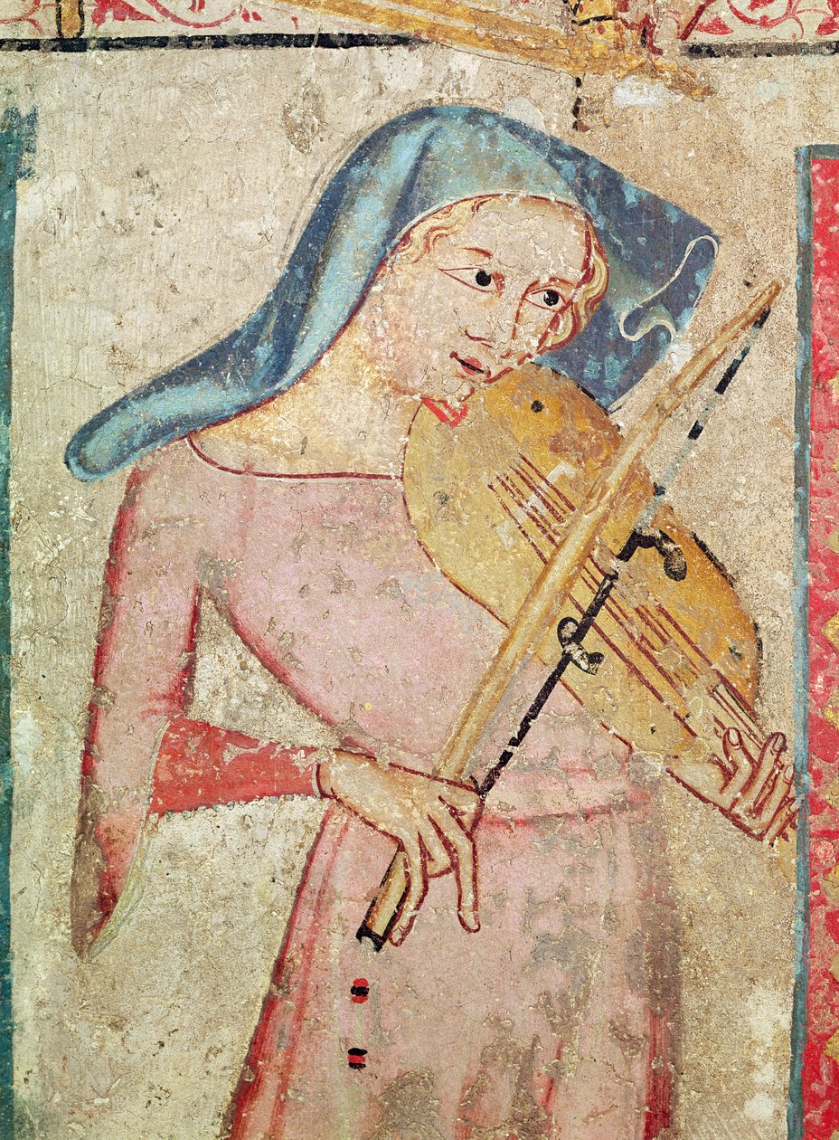 As mulheres santos no túmulo e a ressurreição, detalhe do violinista, 1330 de Juan Oliver