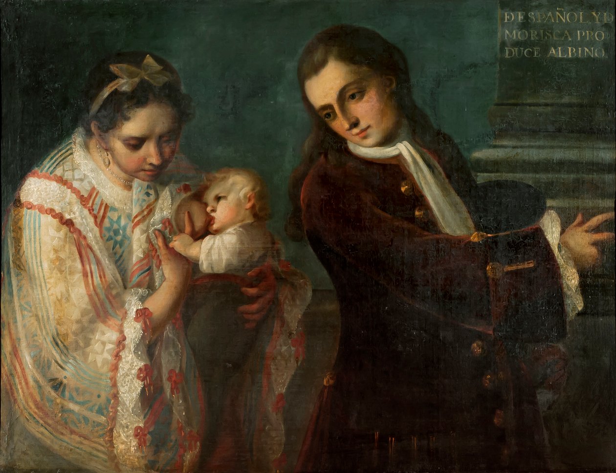 Espanhol e Morisca Produzem um Albino, c.1715 de Juan Rodríguez Juárez