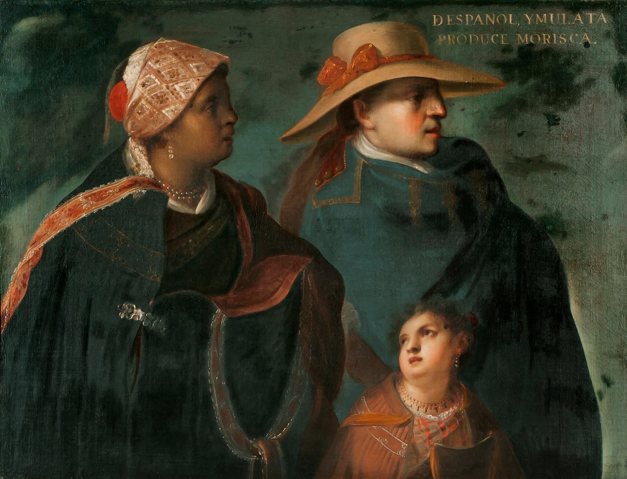 Espanhol e Mulatta Produzem um Morisca, c.1715 de Juan Rodríguez Juárez