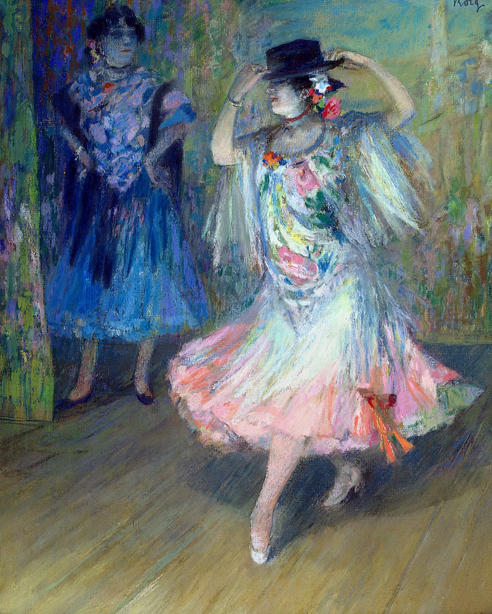 Dois dançarinos espanhóis (pastel sobre papel) de Juan Roig y Soler