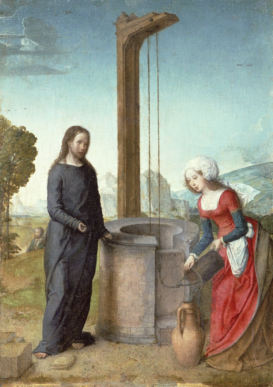 Cristo e a mulher de Samaria, c.1500 de Juan de Flandes
