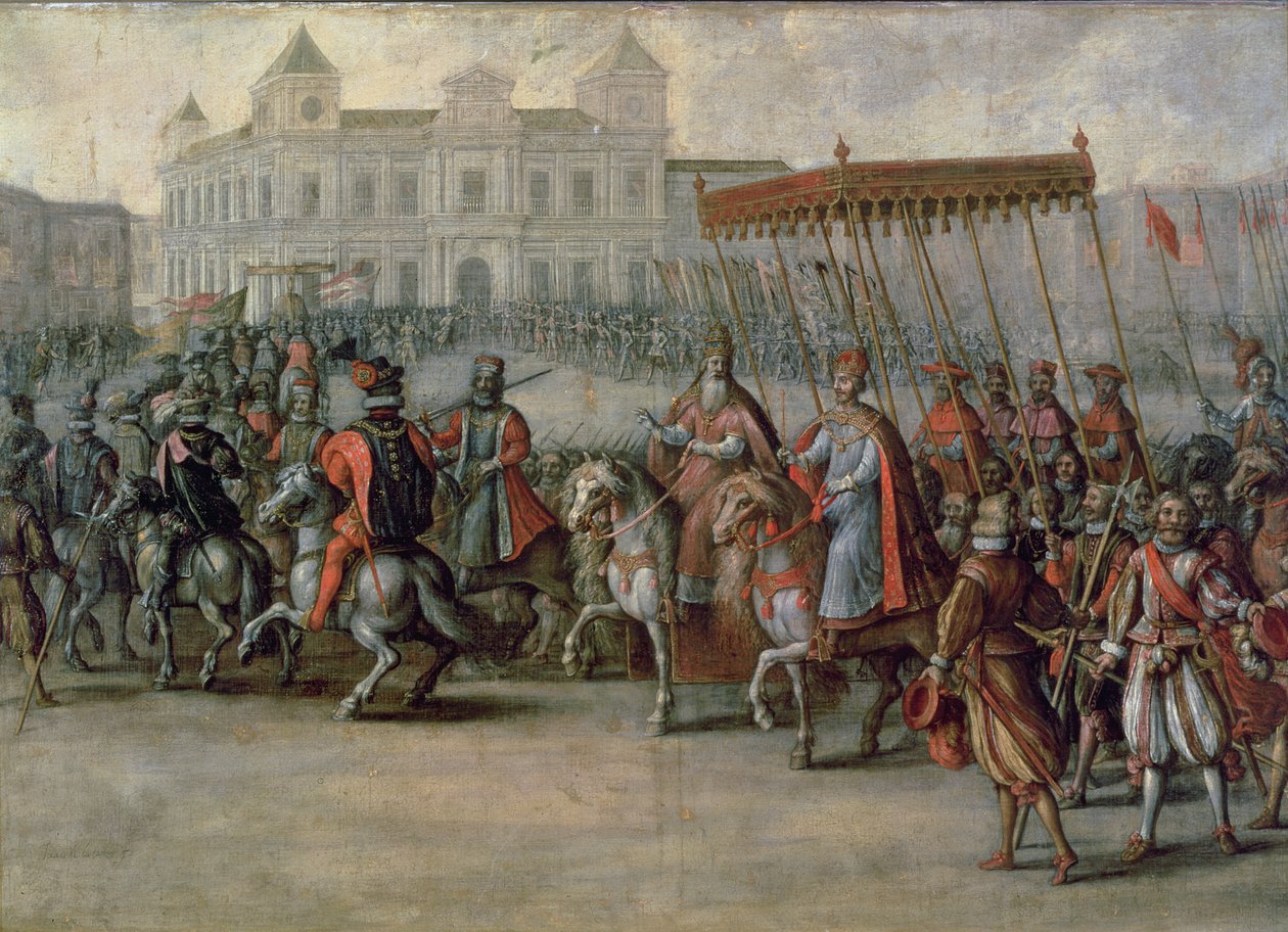 A entrada de Carlos V (1500-58) em Bolonha para sua coroação de Juan de la Corte