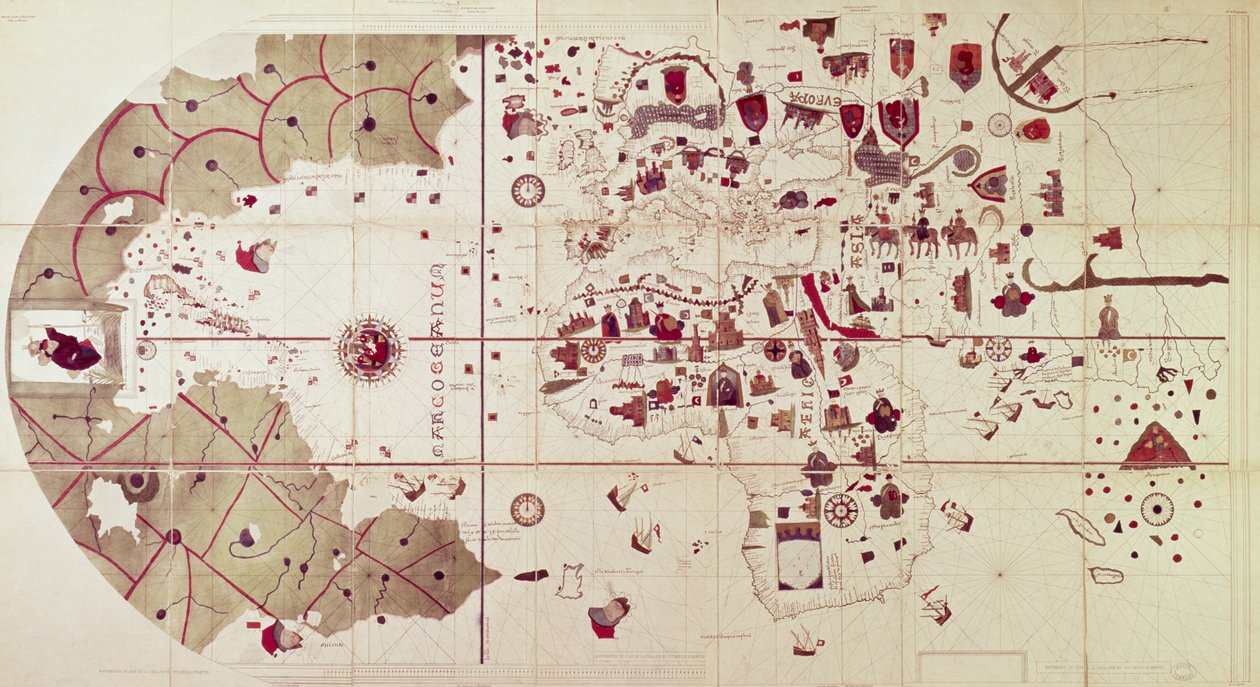Mapa do Velho e do Novo Mundo, c.1500 de Juan de la Cosa
