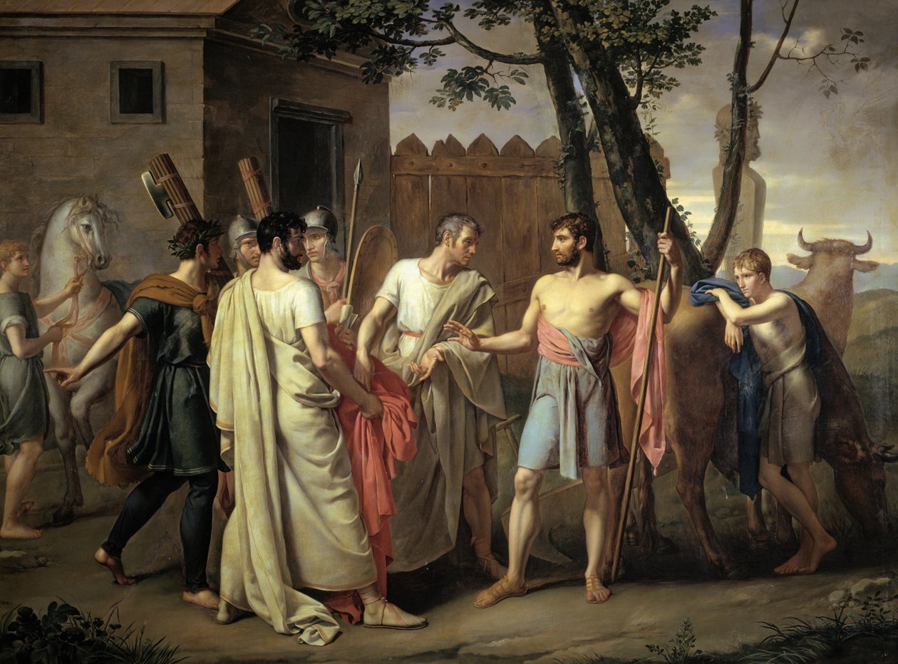 Cincinnatus deixa o arado, c.1806 (óleo sobre tela) de Juan Antonio Ribera y Fernández