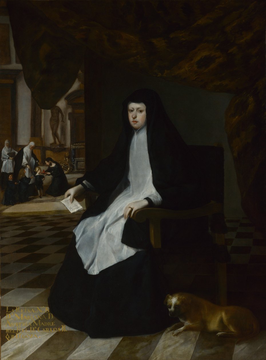 Rainha Mariana da Espanha em luto, 1666 de Juan Bautista Martinez Del Mazo
