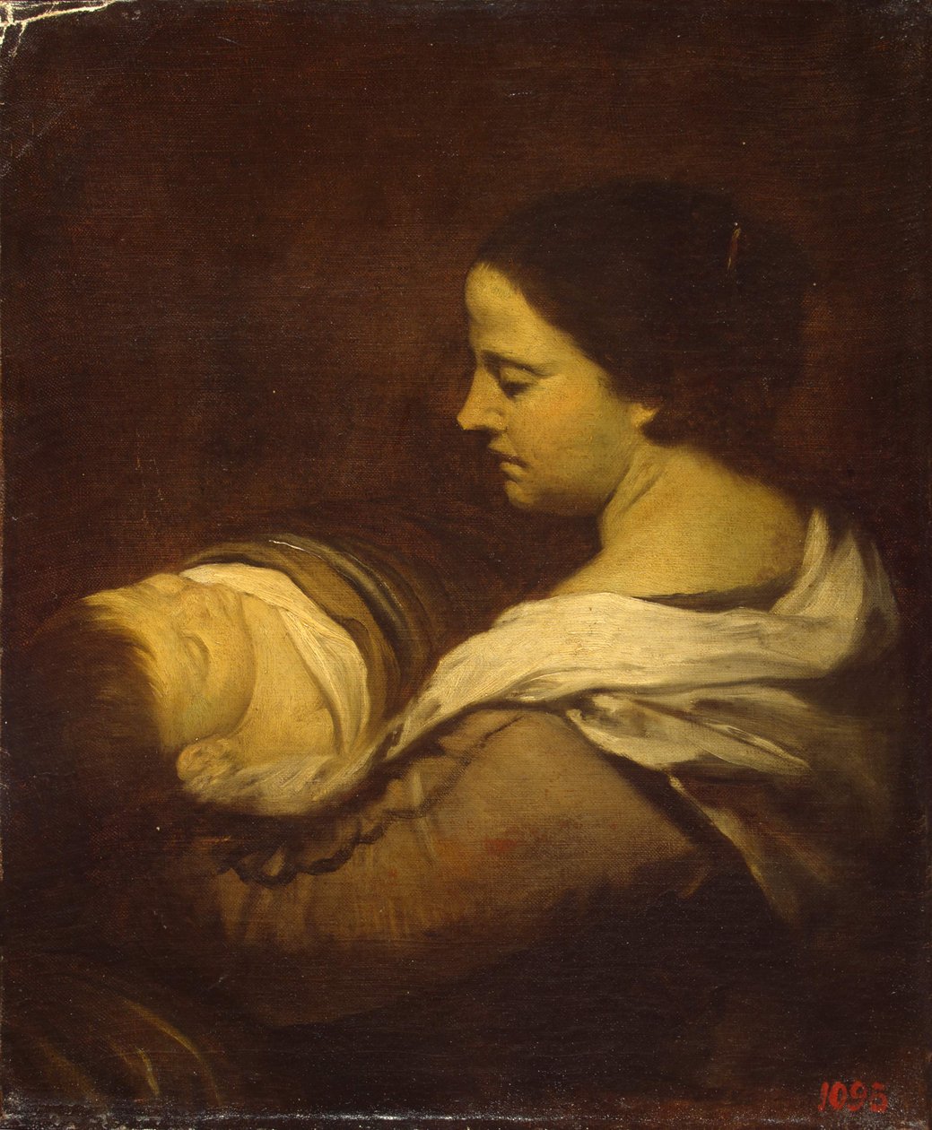 Mulher com criança dormindo, c. 1660. de Juan Bautista Martinez Del Mazo