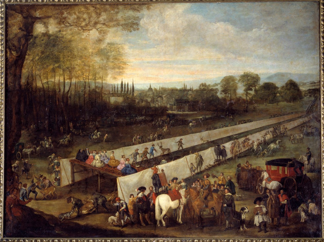 La chasse de tabladillo a Aranjuez Pintura de Juan Bautista del Mazo (1612-1667) Século XVII Madrid, Musee du Prado de Juan Bautista Martinez del (attr. to) Mazo