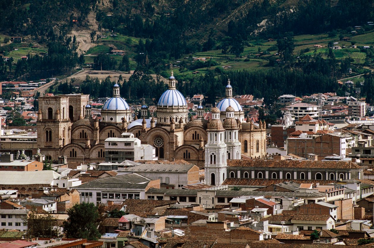 Vista da Catedral da Imaculada Conceição ou Nova Catedral, desenho de Juan Bautista Stiehle (1829-1899), Cuenca (Lista do Património Mundial da UNESCO de Juan Bautista Stiehle