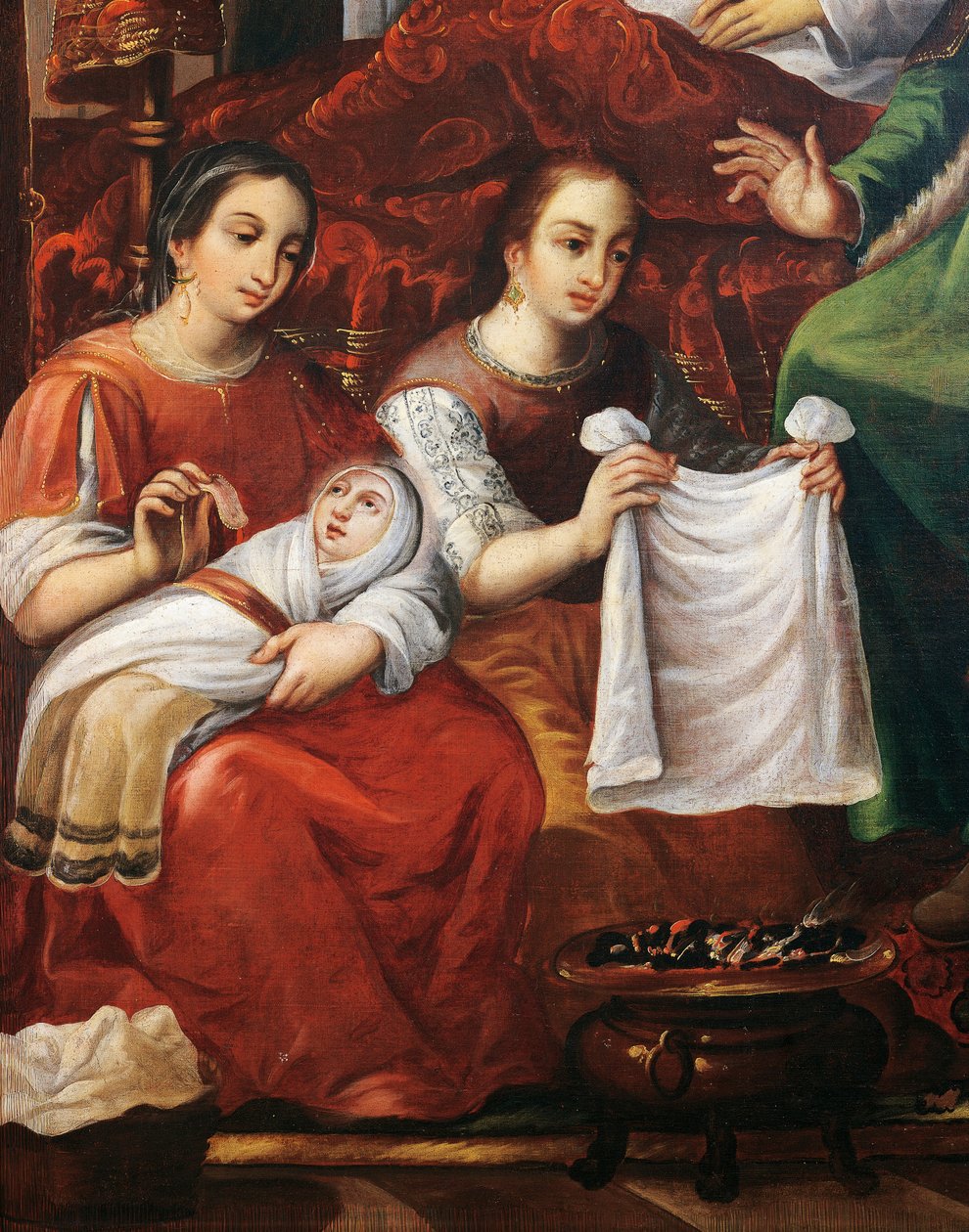 Nascimento de Maria, por Juan Correa (cerca de 1646-1716), Detalhe de Juan Correa