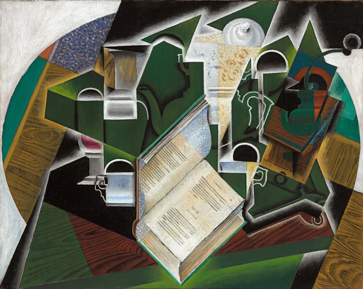 Livro, cachimbo e óculos; Livro, cachimbo e óculos, 1915 de Juan Gris