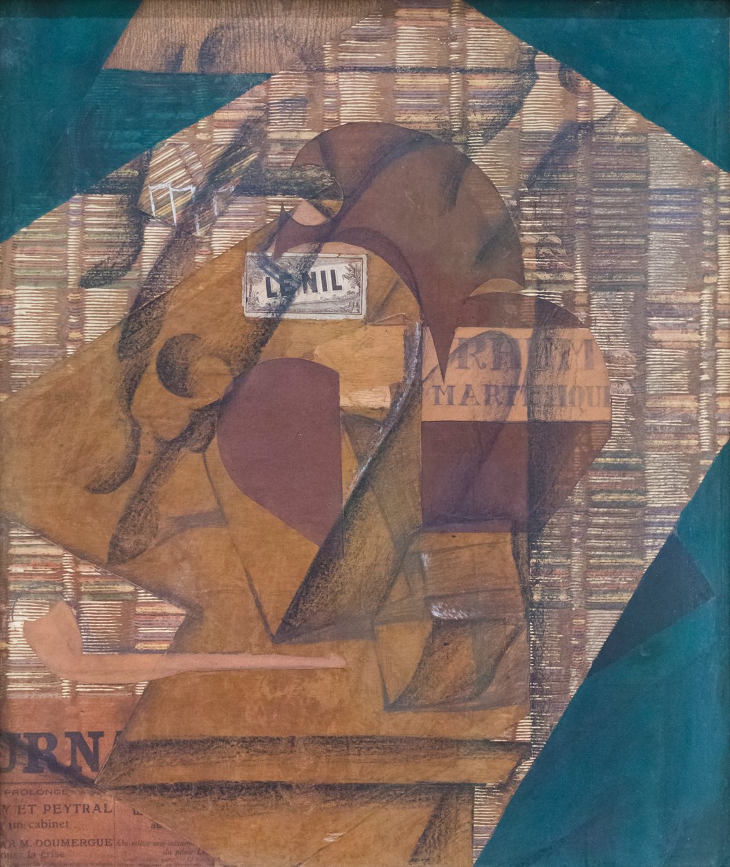 Garrafa de rum e jornal de Juan Gris
