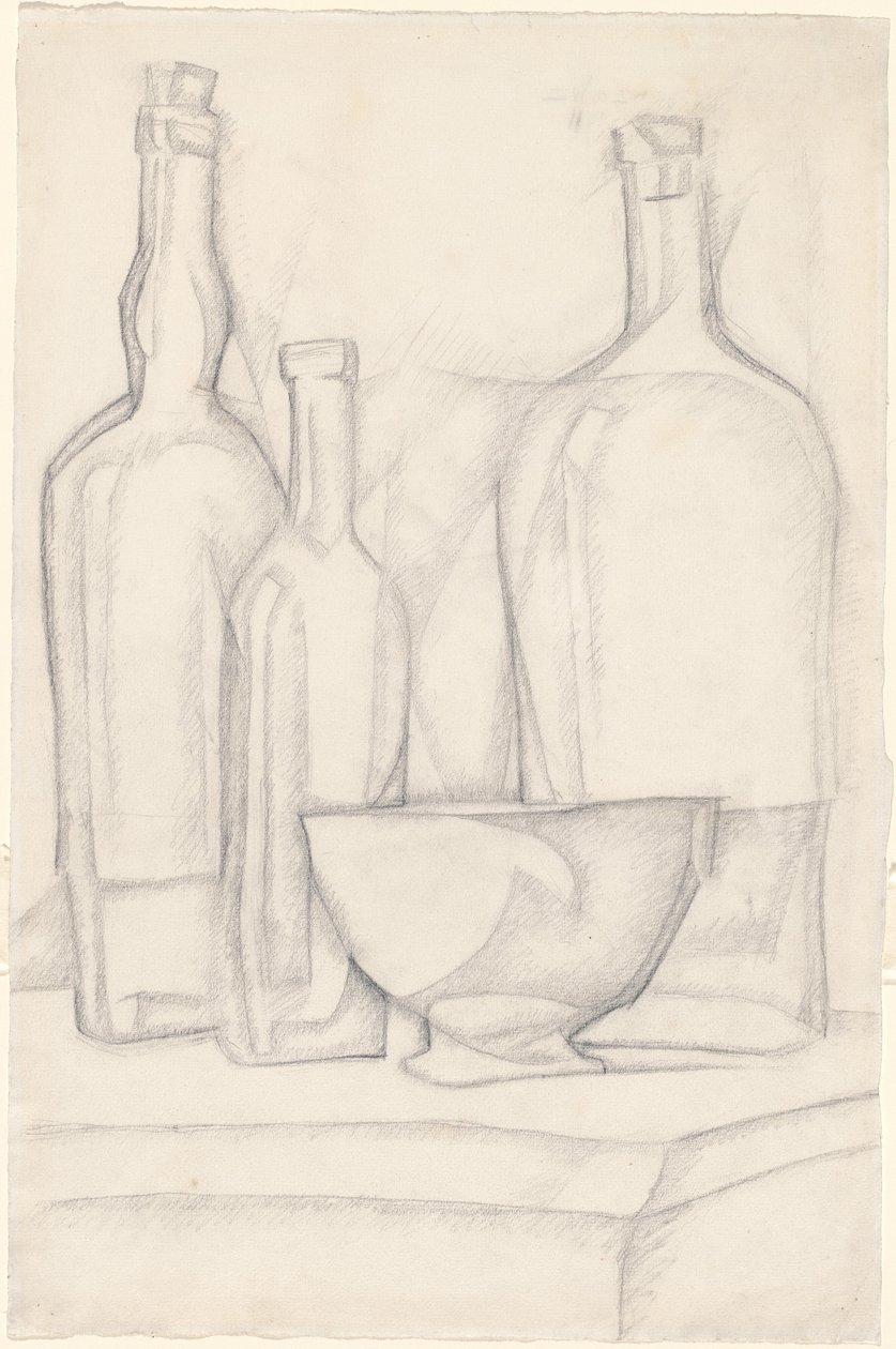 Garrafas e tigela de Juan Gris