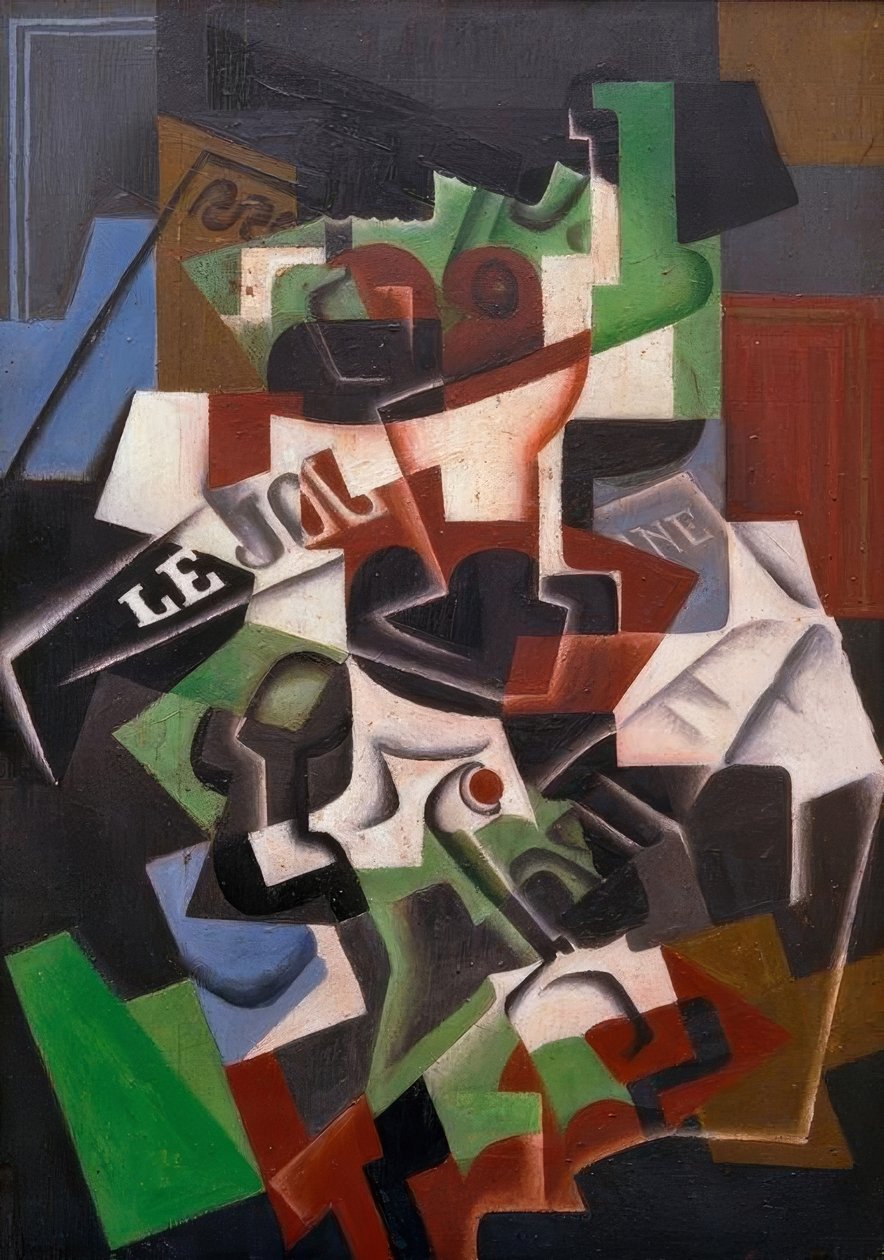 Fruteira, cachimbo e jornal de Juan Gris