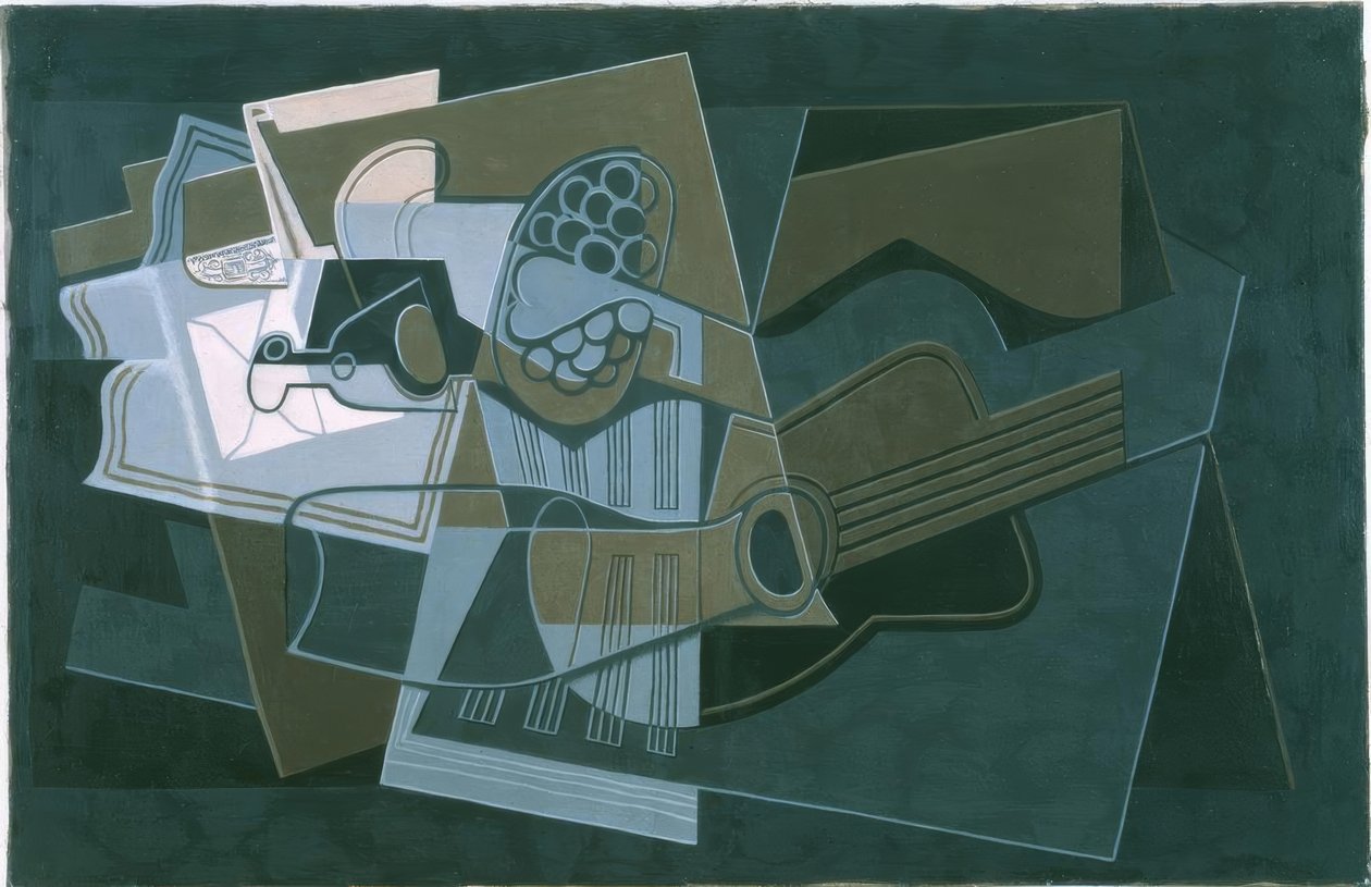 Guitarra e garrafa de Juan Gris