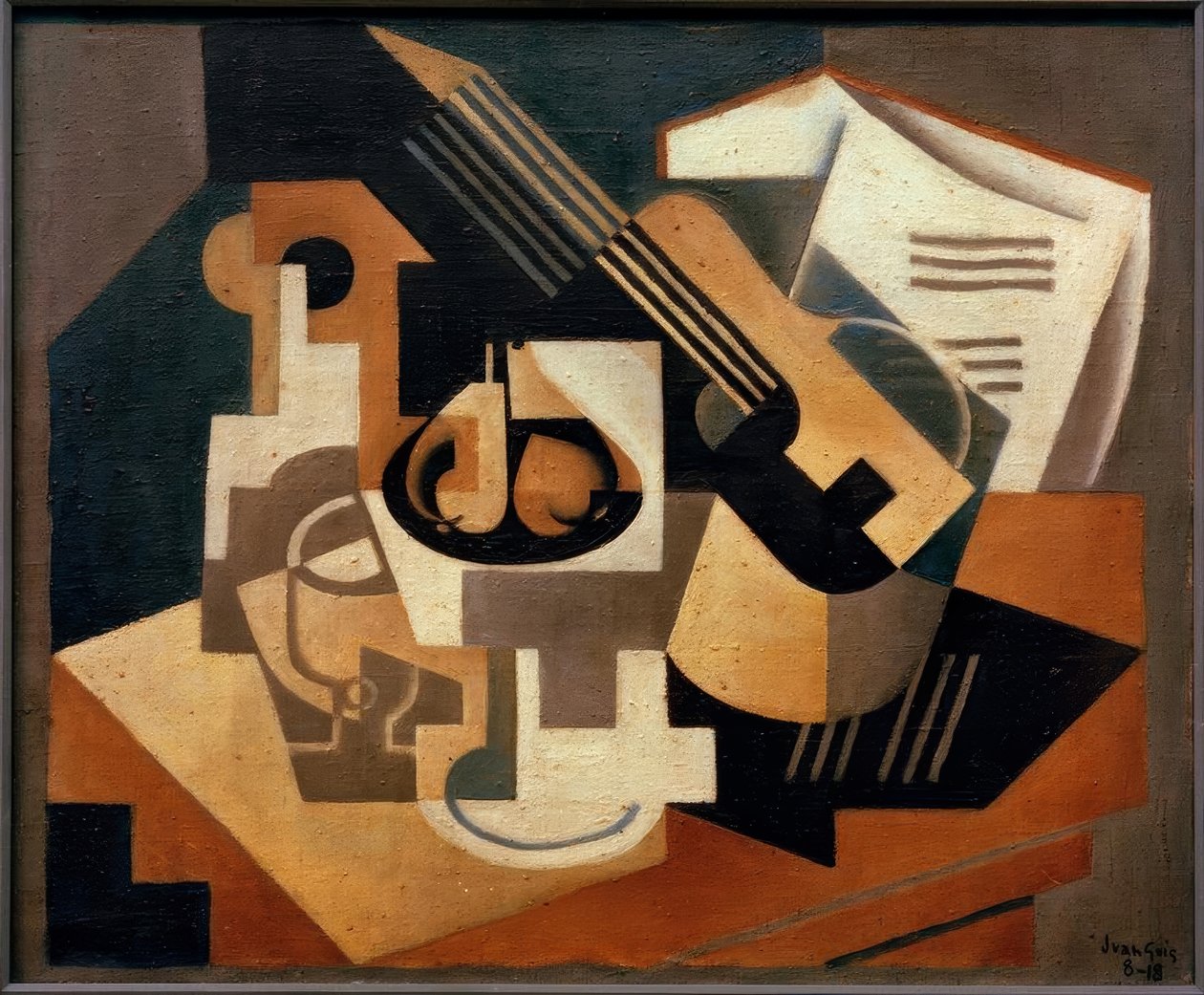 Guitarra e fruteira de Juan Gris