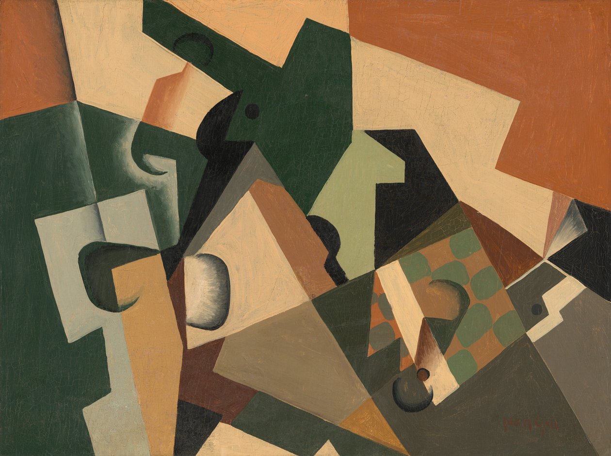 Vidro e tabuleiro de damas de Juan Gris