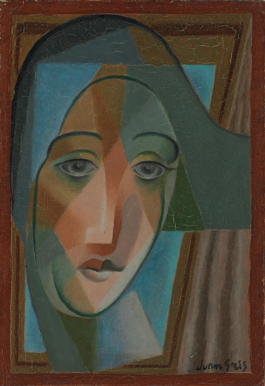 Cabeça de um arlequim; Tete d&39;Arlequin, 1924 de Juan Gris