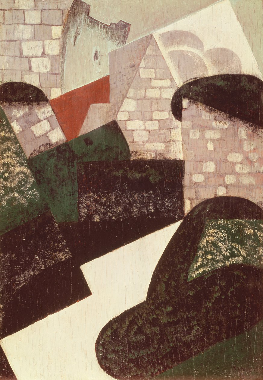Paisagem em Loches, 1916 (painel) de Juan Gris