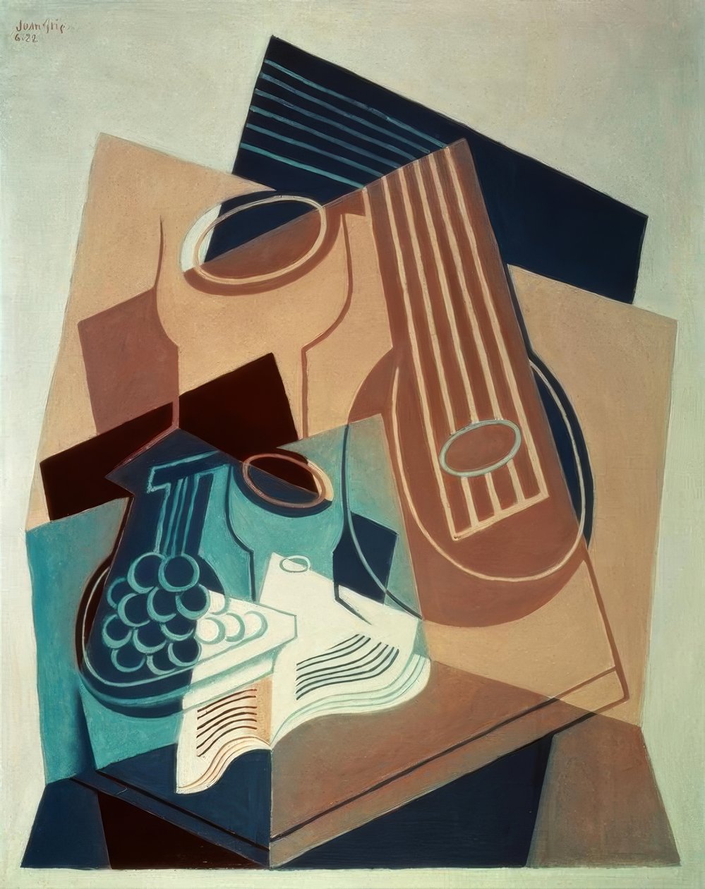 Bandolim e uvas de Juan Gris