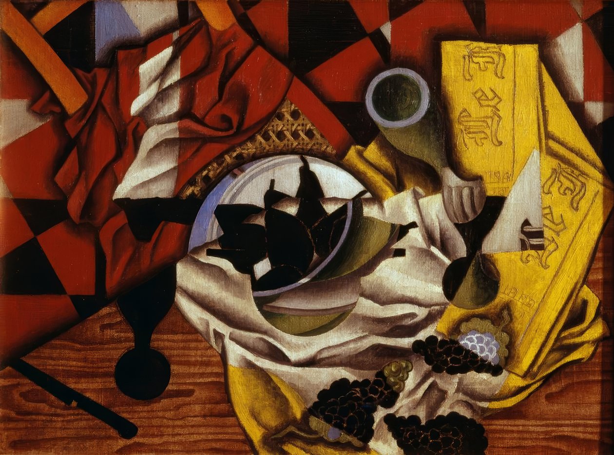 Natureza morta com uvas e peras de Juan Gris