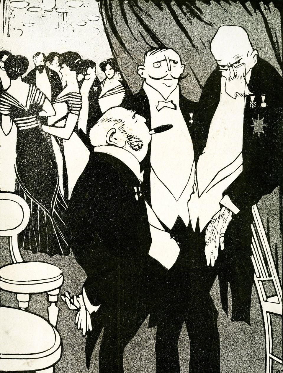 Enviado russo debate a defesa da Turquia com outros líderes durante uma conferência em 1908. de Juan Gris