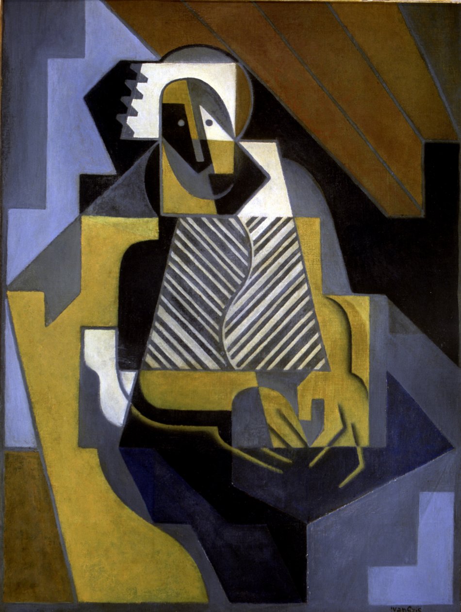 Mulher sentada, c.1915-20 (óleo sobre tela) de Juan Gris