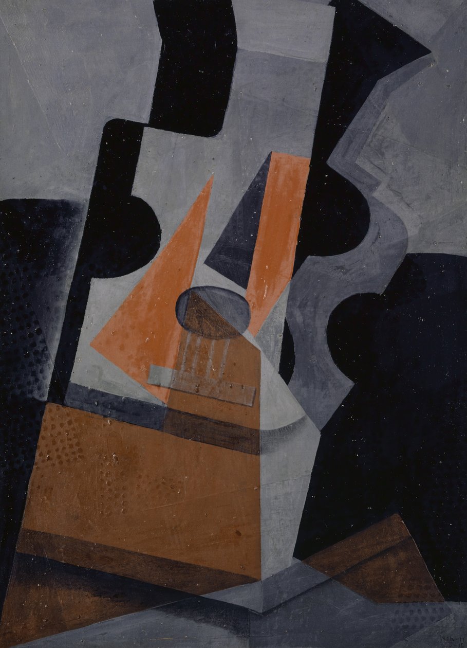 A guitarra (ainda vida com guitarra), 1916 de Juan Gris