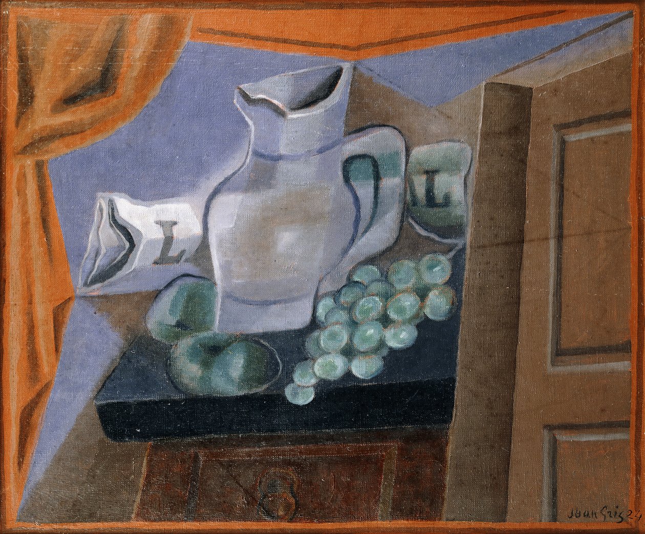O frasco; La Jarre, 1924 de Juan Gris