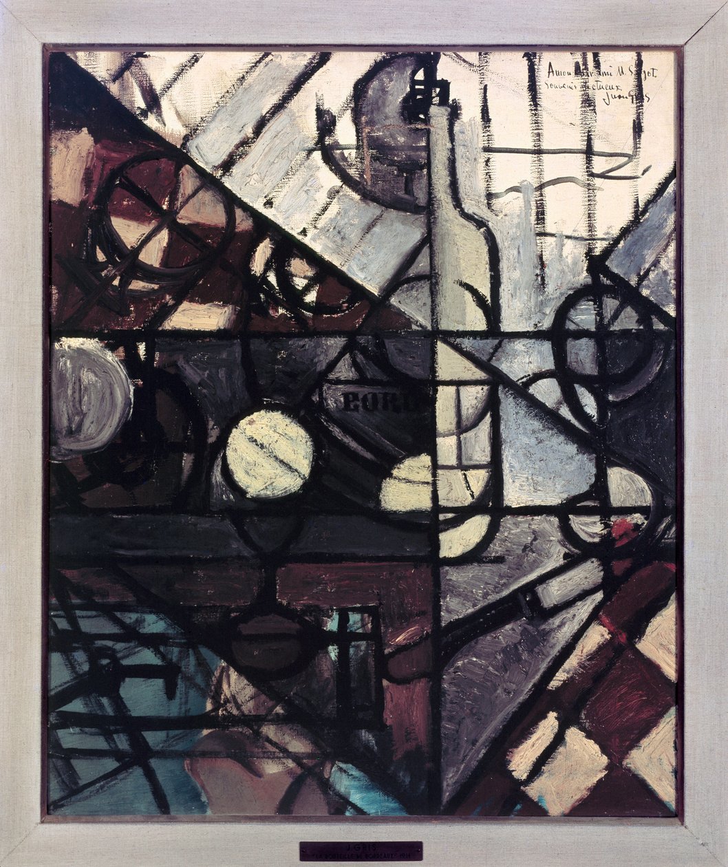 A garrafa de Bordeaux (óleo sobre tela, século XX) de Juan Gris