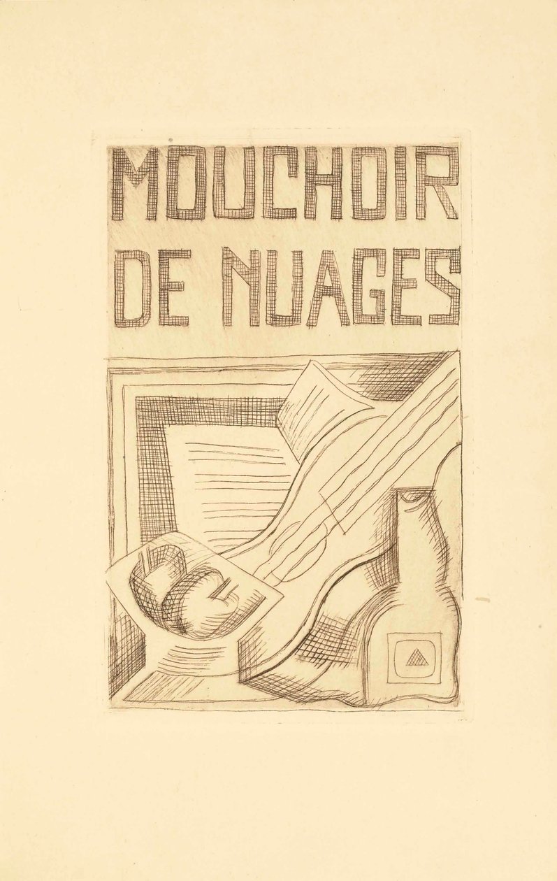 Página de título de Lenço das Nuvens de Tristan Tzara (1896-1963) 1925 de Juan Gris