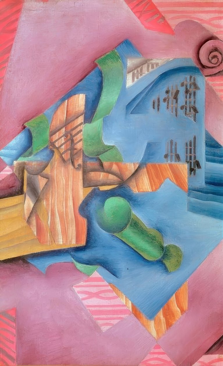 Violino e vidro (Natureza morta) de Juan Gris
