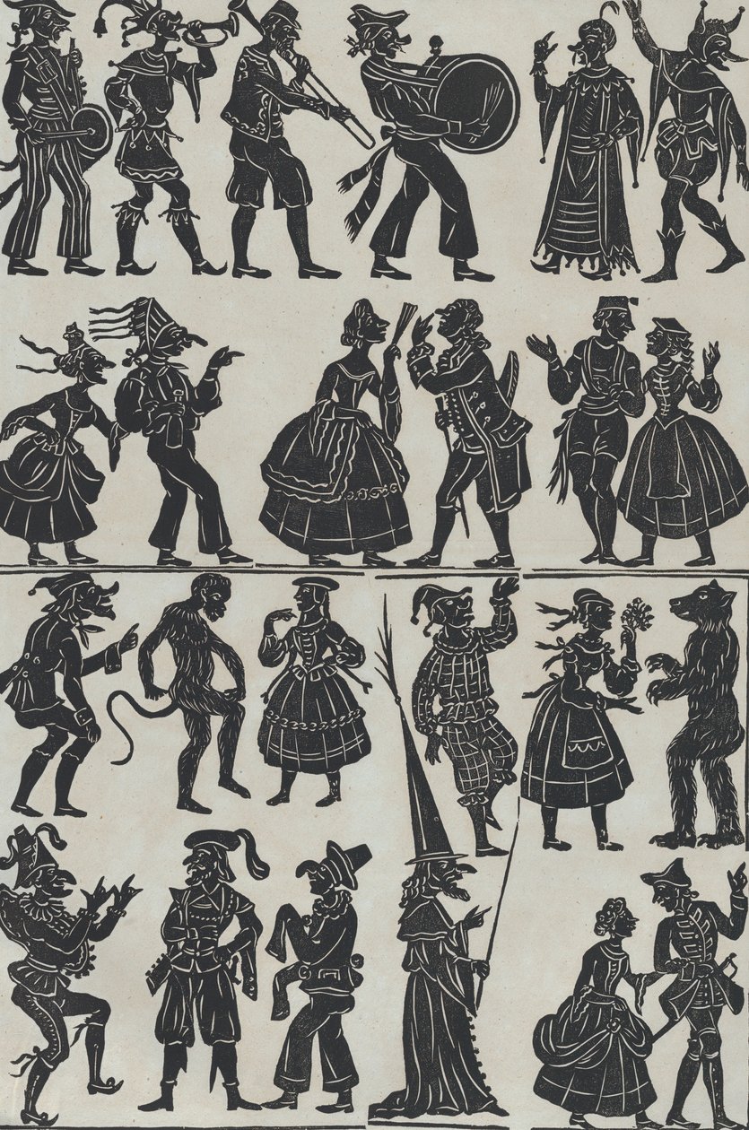 Folha 7 de figuras para bonecos de sombra chineses, 1859. de Juan Llorens
