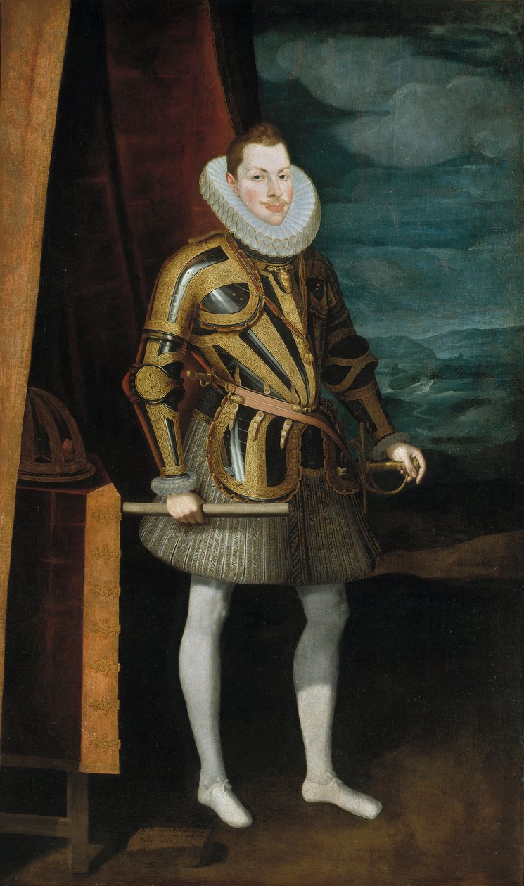Filipe III de Espanha - Retrato de Filipe III (1578-1621), Rei de Espanha e Portugal por Pantoja de la Cruz, Juan (1553-1608) de Juan Pantoja de la Cruz