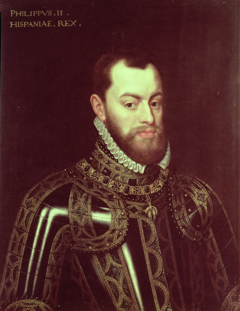 Retrato do Rei Filipe II de Espanha (1527-98) (óleo sobre tela) de Juan Pantoja de la Cruz