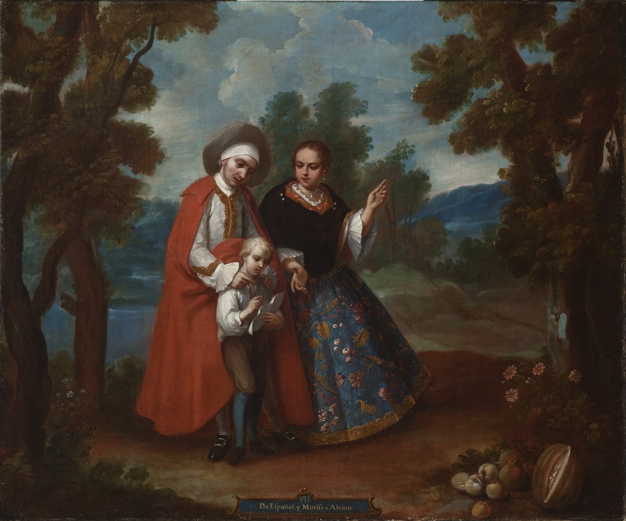 VII. De espanhol e morsica, albino (VII, espanhol e mouro, albino), c.1760 de Juan Patricio Morlete Ruiz