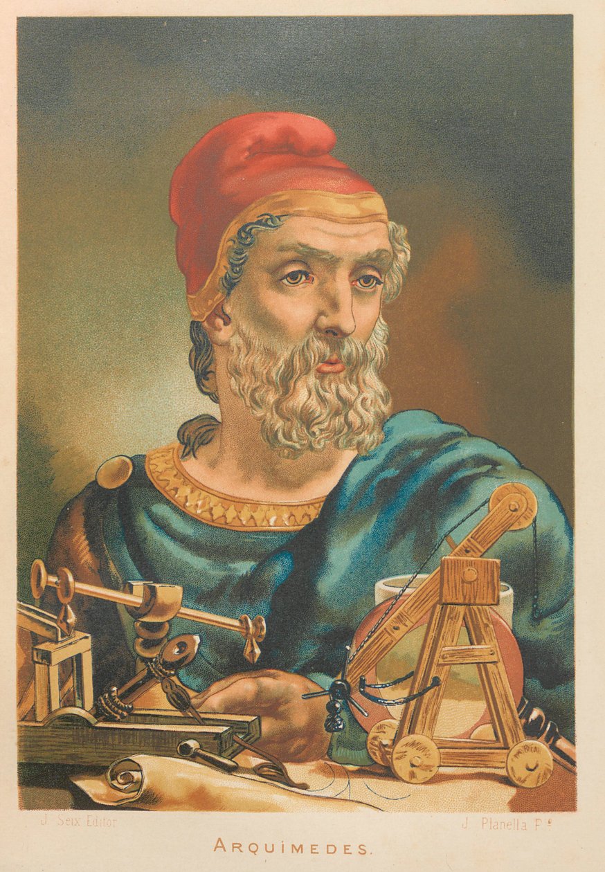 Arquimedes de Siracusa. De: Ciência e seus homens, 1879. de Juan Planella y Rodríguez
