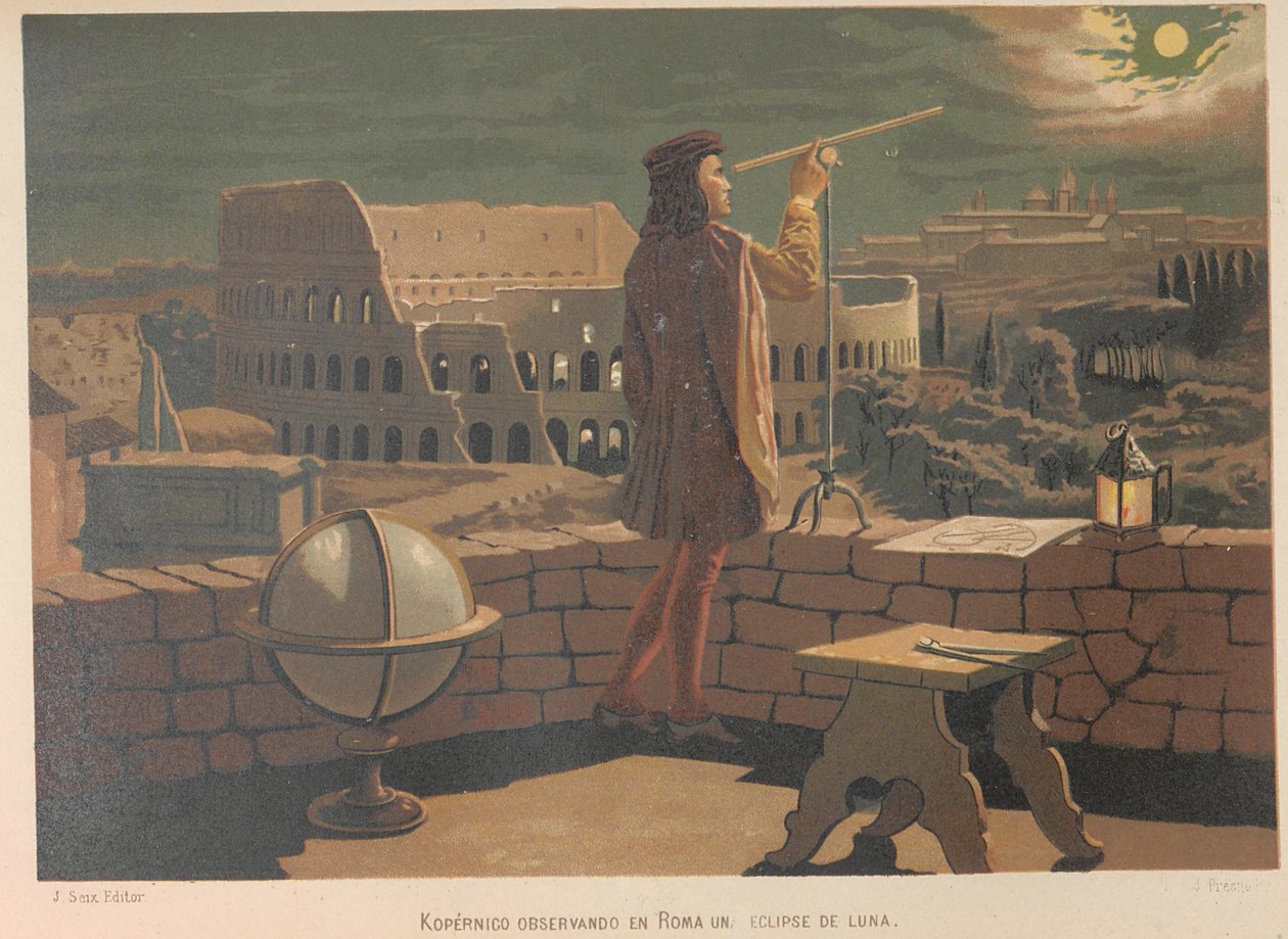 Copérnico em Roma. De: Ciência e seus homens, 1879. de Juan Planella y Rodríguez